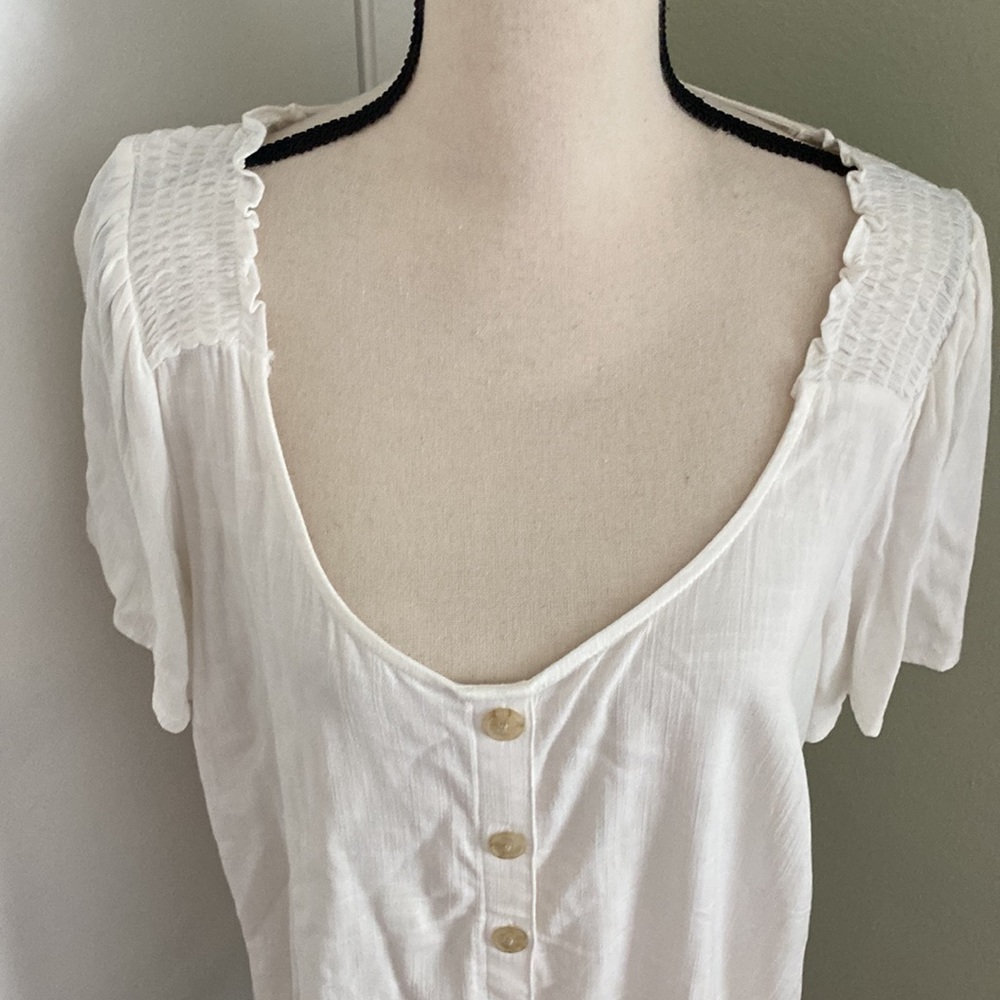 Torrid Rayon Slub Button-Front Flutter Sleeve Top - image 6